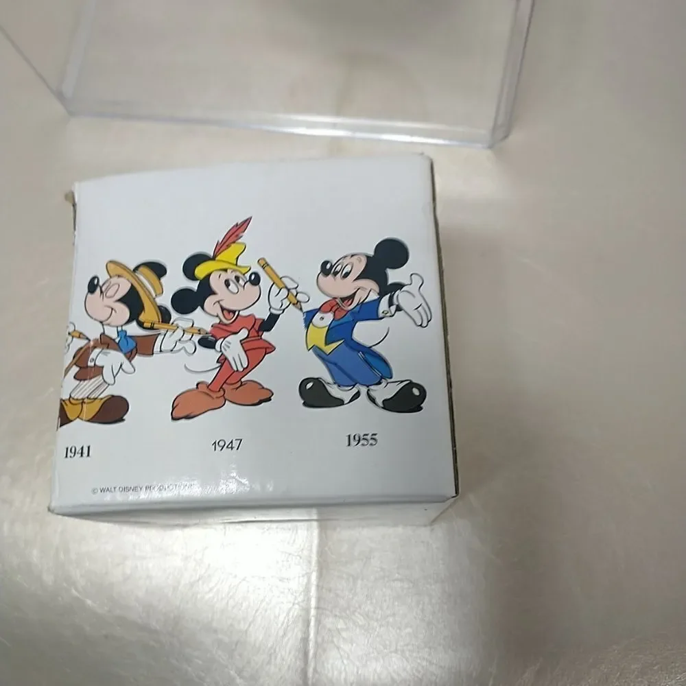 Disney 1986 Mickey Mouse 1928 to 1955 Coffee Mug Applause Japan Apx 3 x 3.25.